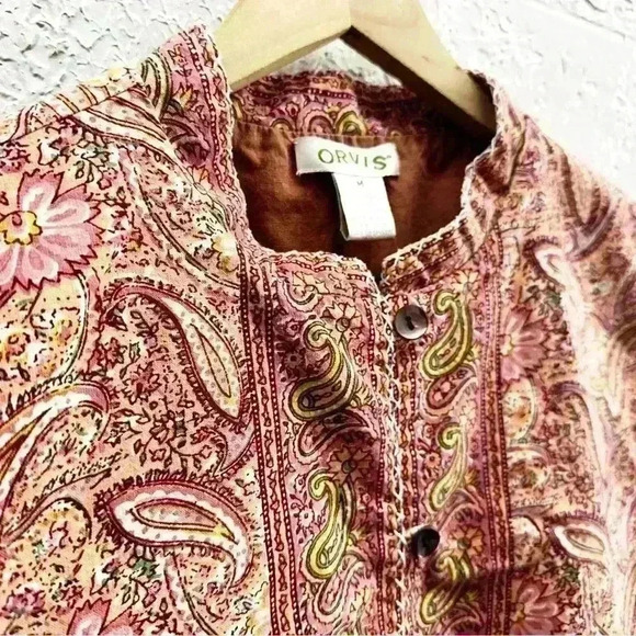 Orvis paisley button front vest size Medium - Picture 3 of 9